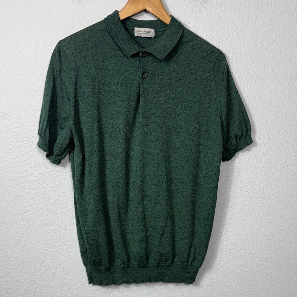 John Smedley Wool & Cotton Short-Sleeve Polo Knit